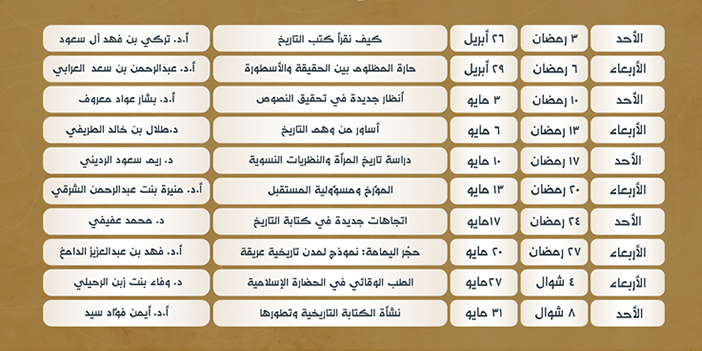 للاطلاع على جدول منتدى الدارة خلال شهر رمضان